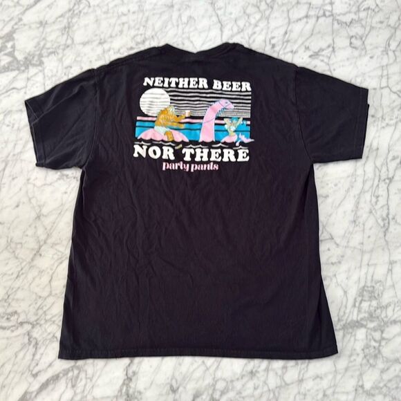 Party Pants "Neither Beer Nor There” T-Shirt - Size L Mens - Picture 1 of 6
